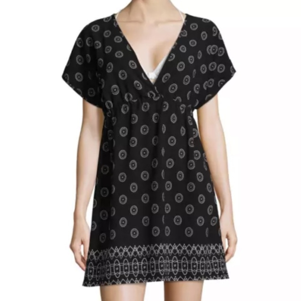 Porto Cruz: Geometric Print Kimono Cover-Up Dress